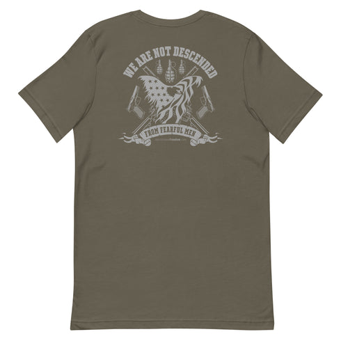 We Are Not Descended from Fearful Men Unisex Conservative t-shirt (Back Design) - Mainstream Freedom
